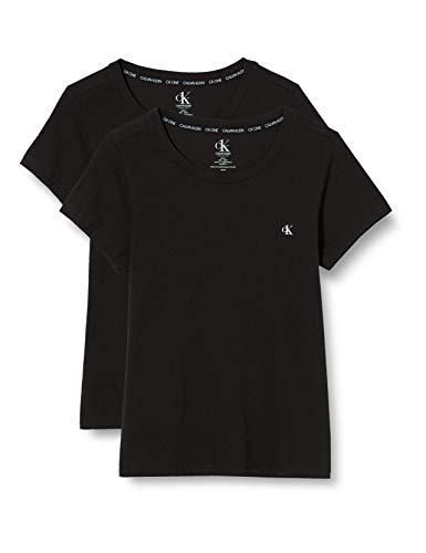 Calvin Klein Crew Neck 2 Pack Womens Short Sleeve T-Shirt X Small Black