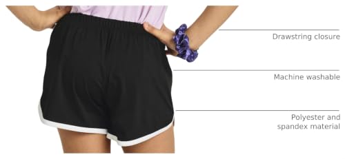 Image of Real Essentials 5 Pack: Girls' Dry-Fit Athletic Dolphin Shorts for Youth Kids Teens Running Gym Sports (Ages 4-16)