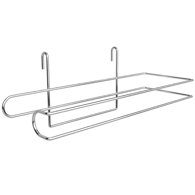 Paper Towel Holder for Wire Shelving 5'' D x 12'' W x 4.5'' H Hanging Paper Towel Holder Wire Shelf Accessories for Camp Dorm Laundry Room Stove Kitchen(Silver)