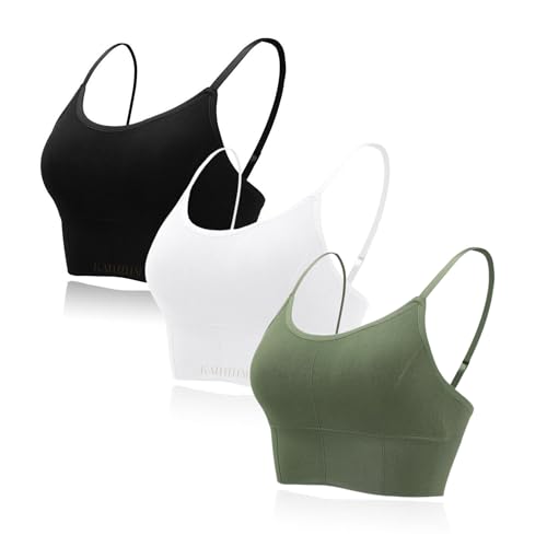 Image of Kaththai Women Cotton Padded Wire-Free Sports Bra with Adjustable Straps Soft Padded Push-Up Bra for Yoga, Fitness (Free Size Bra Fit Up to 28,30,32,34)