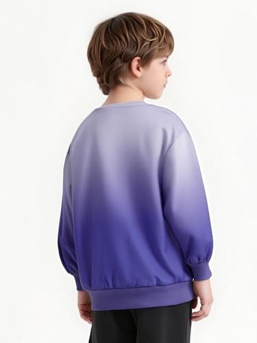 Kids Sporty Gradient Sweatshirt Long Sleeve Hooded Pullover Crewneck Top Boys Girls Casual2