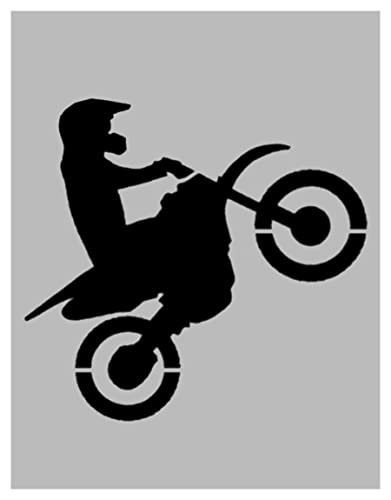 Motorcycle Wheelie Dirt Bike Stencil 8.5" x 11