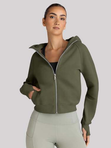 Image of Trendy Queen Womens Zip Up Hoodies Cropped Jackets Fall Clothes 2026