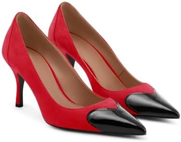 Coutgo Womens Closed Pointed Toe Pumps Heart Stiletto High Heels Wedding Bride Dress Shoes