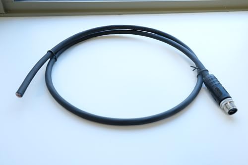 Cable M12 T-Code de 4 pines macho a extremo abierto de 1m para alimentacion industrial CC 2