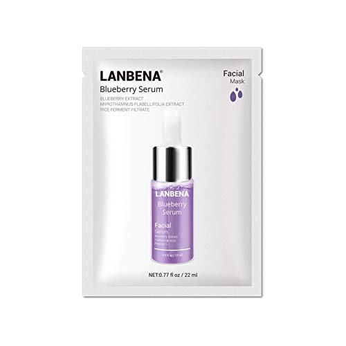 Preisvergleich Produktbild Allbesta 1Pcs Gesichtsmaske Hyaluronsäure Vitamin C Blueberry 24K Serum Maske Feuchtigkeitsmaske Whitening Anti-Aging