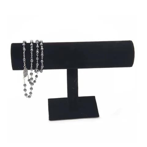 Image of Velvet 1 Roll T Black Finished Wooden Jewellery Display Stand
