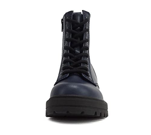 Image of Soda FIRM - Lug Sole Combat Ankle Bootie Lace up w /Side Zipper