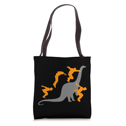 Parkour Dinosaur Runner Obstacle Course Tote Bag