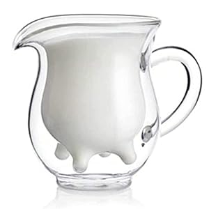 Creatieve room pot met handvat, melkmok, geïsoleerd dubbel glas, transparante jus saus beker, gebruikt voor catering…