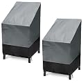Outdoor Patio Stack Chairs Covers Waterproof (Set of 2), Heavy-Duty Patio Furniture Cover for Outdoor Chairs, Lawn Garden Patio Chair Cover(28"W x 36"D x 47”H)