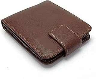 محفظة جلد ثلاث طبقات تصميم ثلاثي الطي متعدد الجيوب لحفظ البطاقات والنقود والعملات جلد فاخر عملي ومتين للاستخدام اليومي والهدايا ( Code 220650 ) (بني)