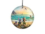 Trend Setters Disney – Lilo and Stitch – Thomas Kinkade Studios - 3.5” Starfire Prints Hanging Glass Print Accessory – Officially Licensed Collectible | Complimentary Velveteen Gift Bag