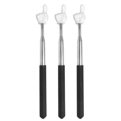 karonpeln 教師ポインター 指示棒 伸縮式21-68cm 指示棒ポインター 伸縮棒 握りやすい 滑り止め かわいい ハンドポインター 教室 幼稚園 研修 会議 授業用品 黒板 (3本セット)