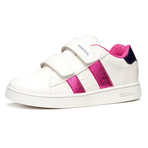 Geox J ECLYPER Mädchen-Sneaker, Weiß/DK Fuchsia, 35 EU, Weiß, Dunkelviolett, 35 EU – Ansicht 3