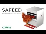 COPELE Mangeoire pour 6 Poulets, Poules, Anti-nuisibles avec Ouverture mécanique de la Porte, idéale pour l'extérieur et l'intérieur, capacité 12 kg - Dimensions 30 x 30 x 41 h. - 3