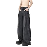 Pantalones de pierna ancha para hombre, pantalones casuales para hombre, cintura elástica, pantalones clásicos esenciales, cómodos, ligeros, versátiles, color sólido, pantalones casuales con bolsillos