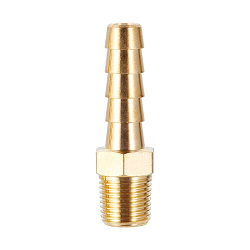 Brass Hose Barb Fittings,1/4" Barb X 1/8" Npt Male Air Hose Pipe Fittings,Compression Hose Fittings Adapter 6Pcs #TOP1