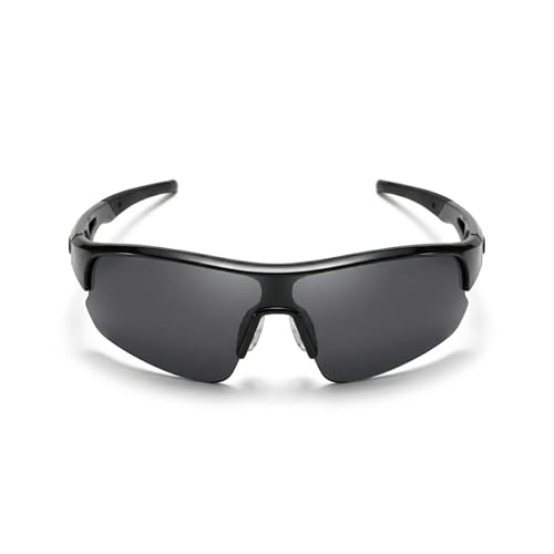 Óculos de Sol Esportivo Masculino UV400 Espelhado Para Corrida Preto ou Preto e Vermelho JustGoFit