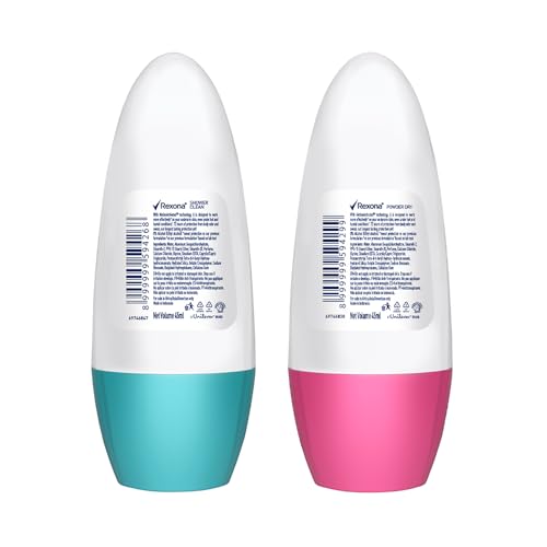 Image of Rexona Roll-On Deodorant | Shower Clean + Powder Dry Motion Activated Deo for Women | up to 72Hr odour protection | 45 ML each