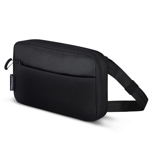 Image of URBAN WOLF Travel Sling - Anti-Theft Travel Crossbody Sling Bag for Men & Women | Water-Resistant Chest Pack, Mobile & Passport Shoulder Bag for Daily & Travel Use - Black