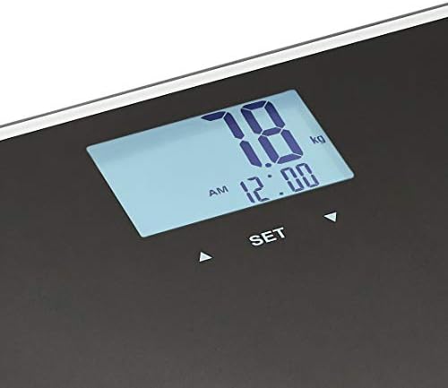 Amazon Basics Body Weight Scale with BMI technology - Auto On/Off Function, Black