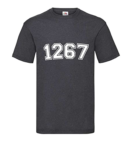 T-shirt homme gris foncé de qualité supérieure modèle 1267 en taille XXXL