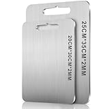 Titan-Schneidebrett - Schneidebretter aus reinem Titan for die Küche, doppelseitige Schneidematte...