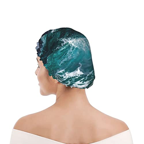 Gorro de ducha con estampado de agua de mar, gorro...