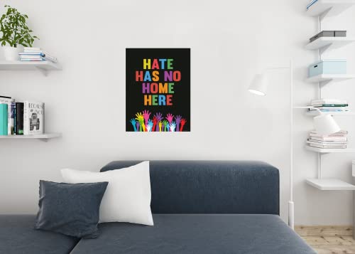 Image of Hate Has No Home Here Diversity Classroom Decor Cool Wall Art Print Poster 24x36