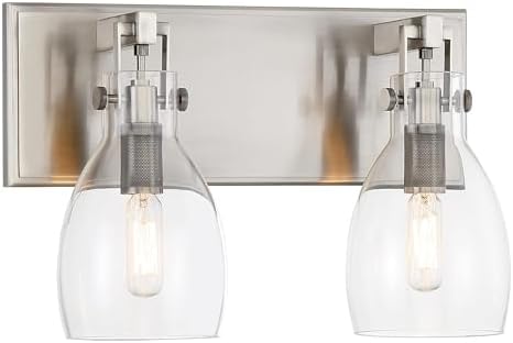 Minka Lavery 2272-84B Tiberia Vanity Bath Light, 2-Light, 120 Total Watts, 13.75-in H x 9-in W, Plated Pewter