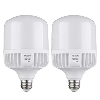 250W-300W Equivalent LED Bulb, Daylight Bulb 5000K 35Watt Commercial Retrofit LED, Super Bright 3500Lumen Garage Light, E26 Base Light Bulb for Warehouse,Area,Basement, Home Light, 2Pack