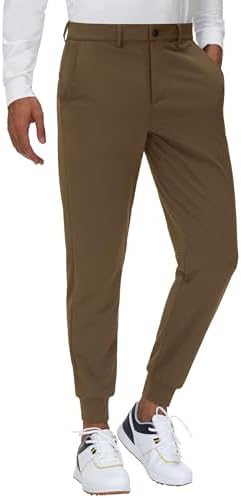 JWM Men's Stretch Golf Joggers Pants with Belt Loops - 29" 34" Slim Fit Tapered Casual Business Travel Dress Work Sweatpants