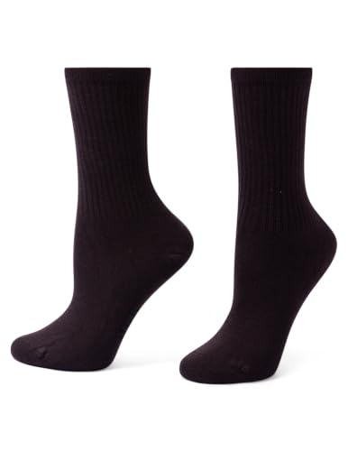 Image of HUE Women's Casual Ribbed Must-have Crew Lightweight Athletic Socks 3 Pair Pack