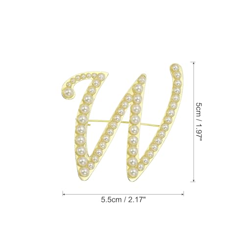 Image of PATIKIL Letter Brooch Pins, Pearl Initial Alphabet Letter Lapel Badges Pin for Women Men Girl Wife Suits Clothes Dress Bouquet Coat Hat Bag Craft Party