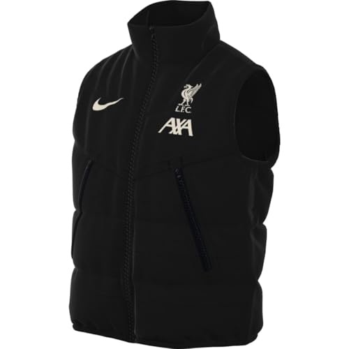 Nike Liverpool Fc Vest Liverpool F.C. Strike Windrunner Primaloft Storm-Fit Chaleco de fútbol para hombre, Black/Lt Orewood Brn, FZ8774-011, M