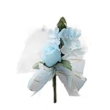 【ファミリアDR】小さいコサージュ バラとハイデリとパール CS-174 造花 完成品 コサージュ 子供 花飾り 胸飾り 入園式 卒園式 入学式 卒業式 イベント 発表会 歓送迎会 (ブルー)