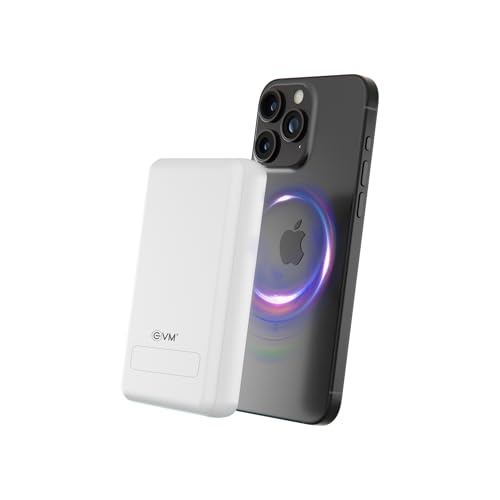 Image of EVM EnMag Ace P0301 10000mAh Power Bank - 15W Wireless Charging, 22.5W Fast Charging, Magnetic Compatible-(EVM P0301-White)-2 Year Warranty