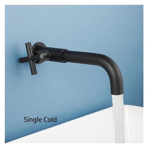 Robinet mural noir moderne pour meuble-lavabo compact et épuré