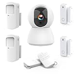 Kit Alarme étendu KYF-ALARM-012-ET Maison avec Caméra IP 4MP, 2 Détecteurs de Mouvement, 2 Détecteurs d'Ouverture, 2 Télécommandes, Sirène 90dB