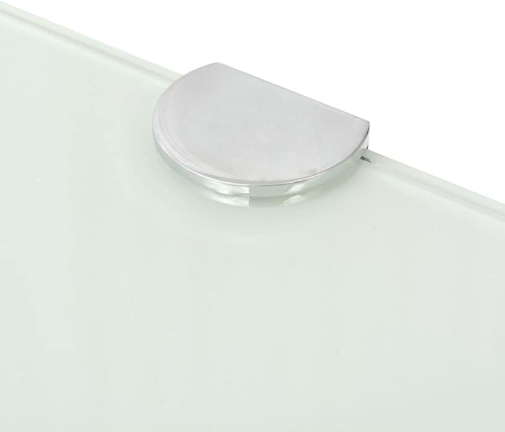 vidaXL Wall Corner Shelves 2 Pcs, Floating Corner Shelves, Display Shelves, Wall Mounted Shelf for Book DVD CD Photo Frame Trophy, Modern, White Glass