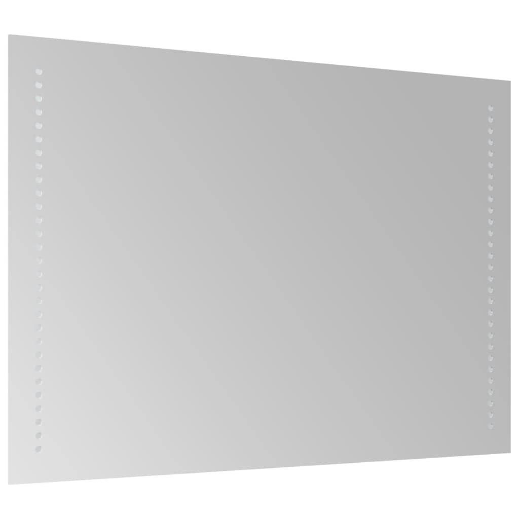 Lustro łazienkowe LED 50 x 70 cm ze szkła, wodoszczelność IP65, ze złączem USB i kablem o długości 1,5 m, w zestawie haki, do łazienki i korytarza, oświetlenie i kosmetyki