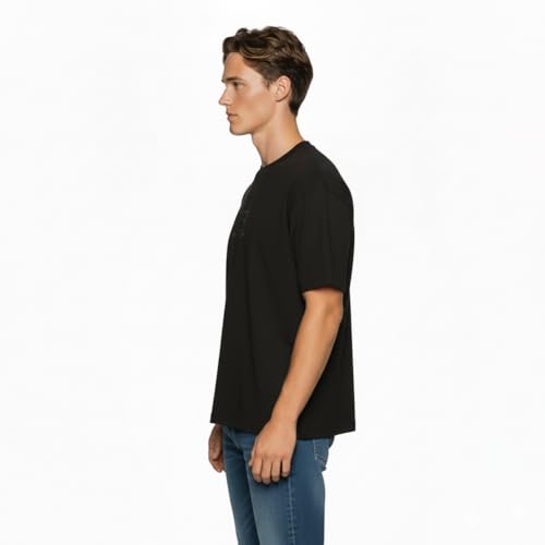 Image of Van Heusen Men's Premium Cotton Oversized Drop Shoulder Brand Logo T-Shirt