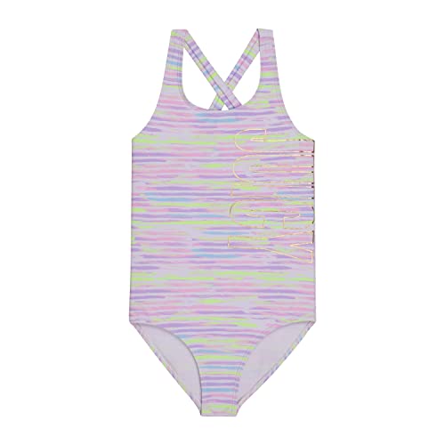 Juicy Couture Girls 2 Pack One Piece Swimsuit Set, Kids Bathing Suit Swimwear, Cute Ombre Tie Dye Tropical Print Beach Wear2