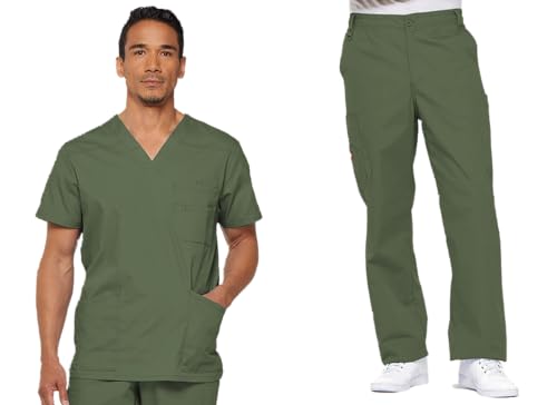Ensemble de gommage Dickies homme résistant col en V taille M olive