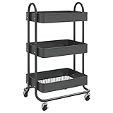 Dieser Trolley bietet ausreichend Platz, um Büroutensilien, Kosmetika oder Küchenutensilien gut organisiert und griffbereit aufzubewahren. Aus Stahl gefertigt, ist dieser Haushaltswagen robust und langlebig