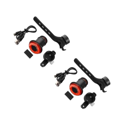 BESPORTBLE 2sets Bike Taillight Brake Sensing Rear Light for Cycling Rechargeable Ipx6 Waterproof 2pcs*2