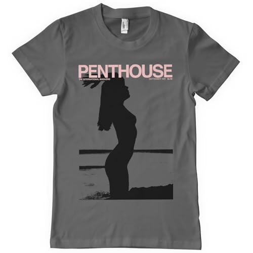 T-Shirt Penthouse September 1981 pour Hommes XL Gris Foncé sous licence