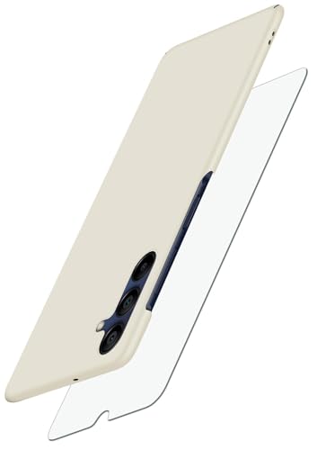 Coque Samsung Galaxy A15 moex Alpha crème ultra fine rigide avec film de protection écran