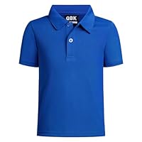 QBK Meninos Camisa Polo De Golfe Com Gola Desempenho Infantil E Juvenil, Uniforme Escolar (Azul Royal M)